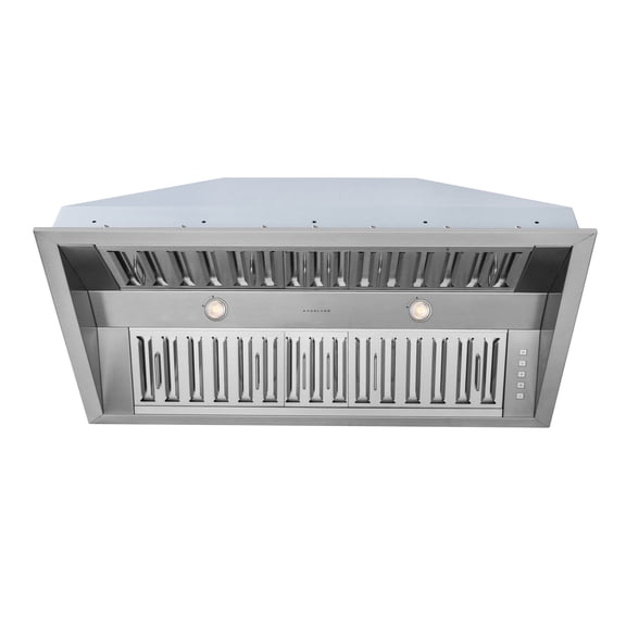 Hauslane | Pro-Style 40” IN-R300 Built-In Range Hood, 21” Deep | Low Noise Performance | Contemporary Design, Full-Size Handles, Professional-Grade Baffle Filters & Grease Tray, LED