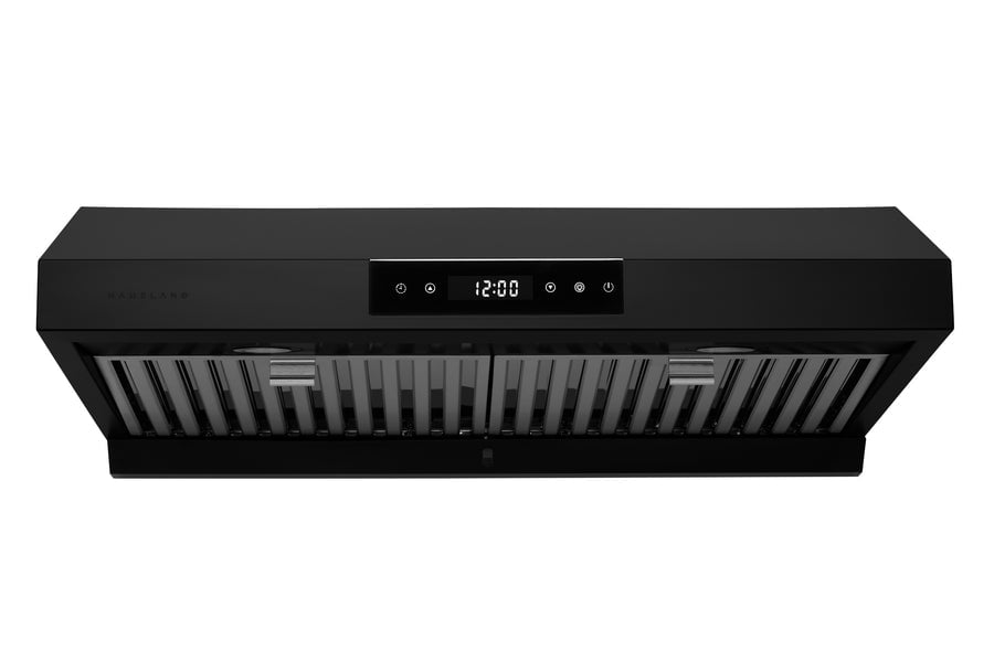 Matte Black Stainless Steel Under Cabinet Range Hood with LED Lighting