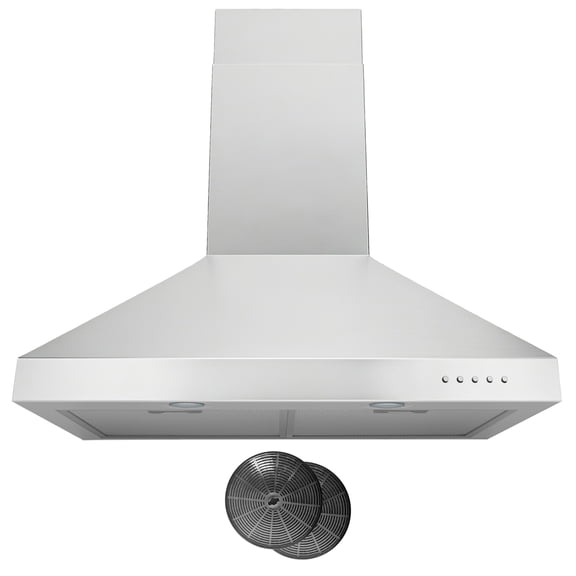 Hauslane Chef Series Base Model WM-530 30" Convertible Wall Mount Chimney Range Hood 120 Volts in Stainless Steel