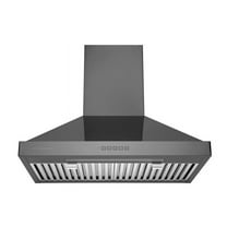 Hauslane WM-590BSS-30 30 in. Convertible Wall-Mounted Range Hood, Black Stainless Steel