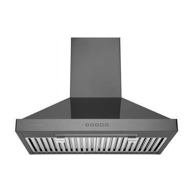 Hauslane WM-590BSS-30 30 in. Convertible Wall-Mounted Range Hood, Black Stainless Steel