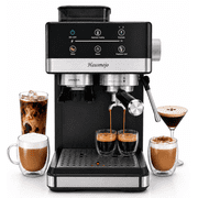 Hausmojo M5520 Espresso Machine with Grinder & Milk Frother , 20 Bar Semi-Automatic Cappuccino Latte Maker for Home