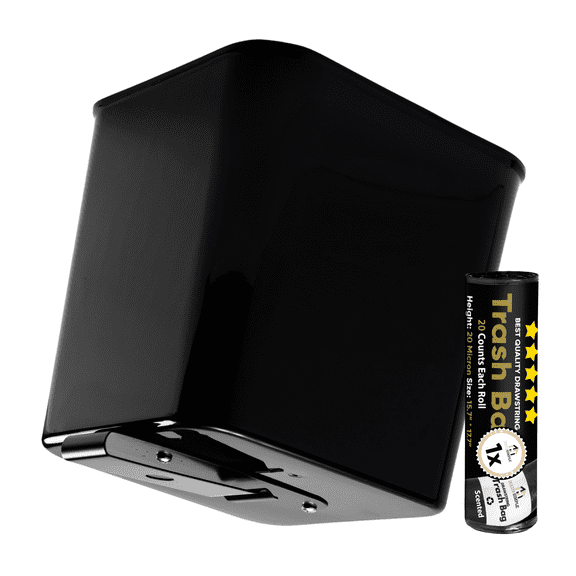 Haussimple Car Trash Can With Spill Proof Floor Mat Clip Style  with Trash Bags