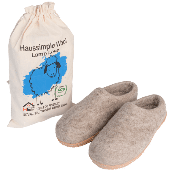 Haussimplewool Outdoor Slippers Unisex for Man & Women - (Gray) Size: 7W
