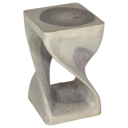 Haussmann ® Original Wood Twist Stool 10 X 10 X 16 In High Grey Oil - 10" x 10" x 16"