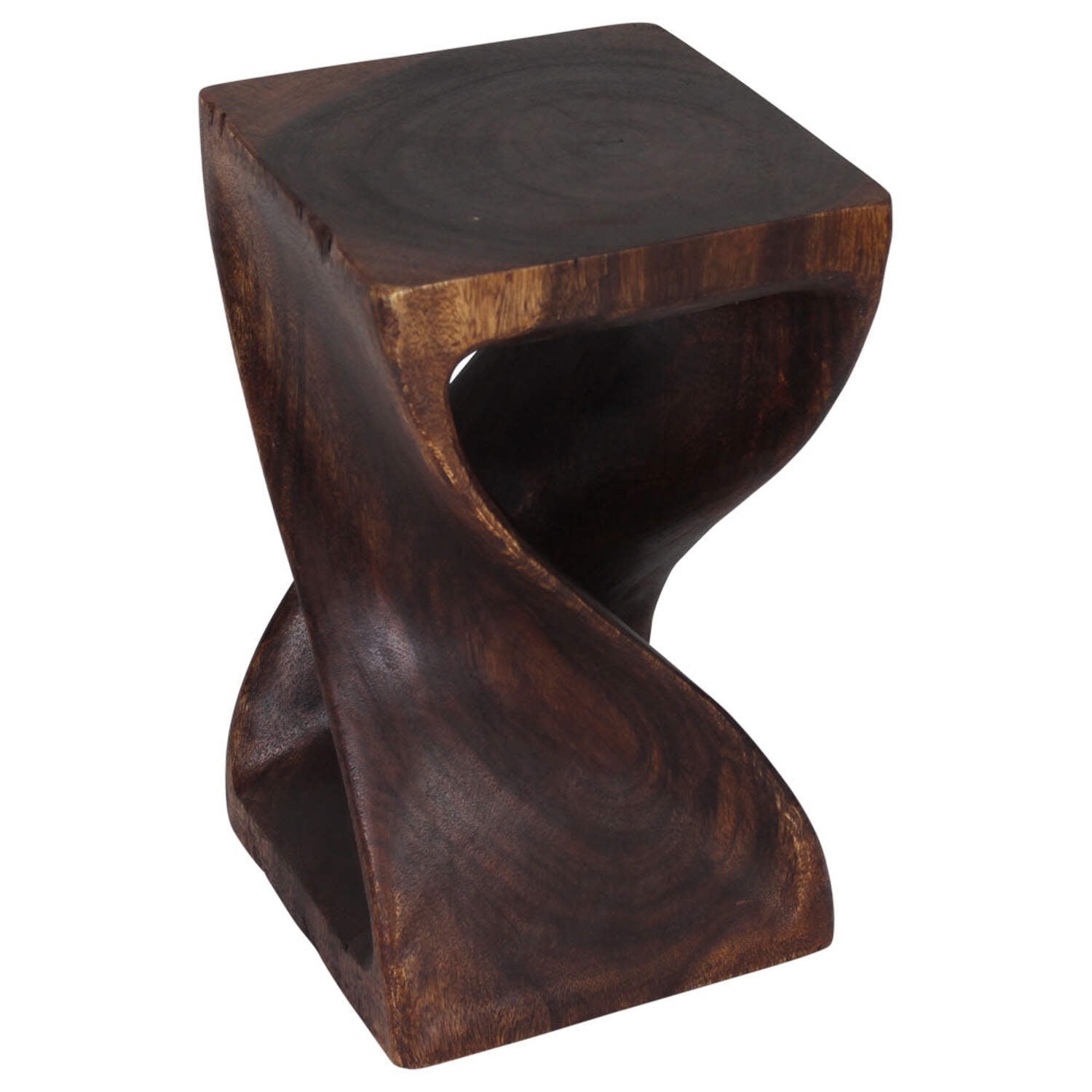 Haussmann® Original Wood Twist Stool 12 X 12 X 20 In High Mocha