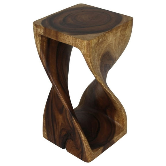 Haussmann Original Wood Twist Stool 12 X 12 X 23 In High Walnut Oil