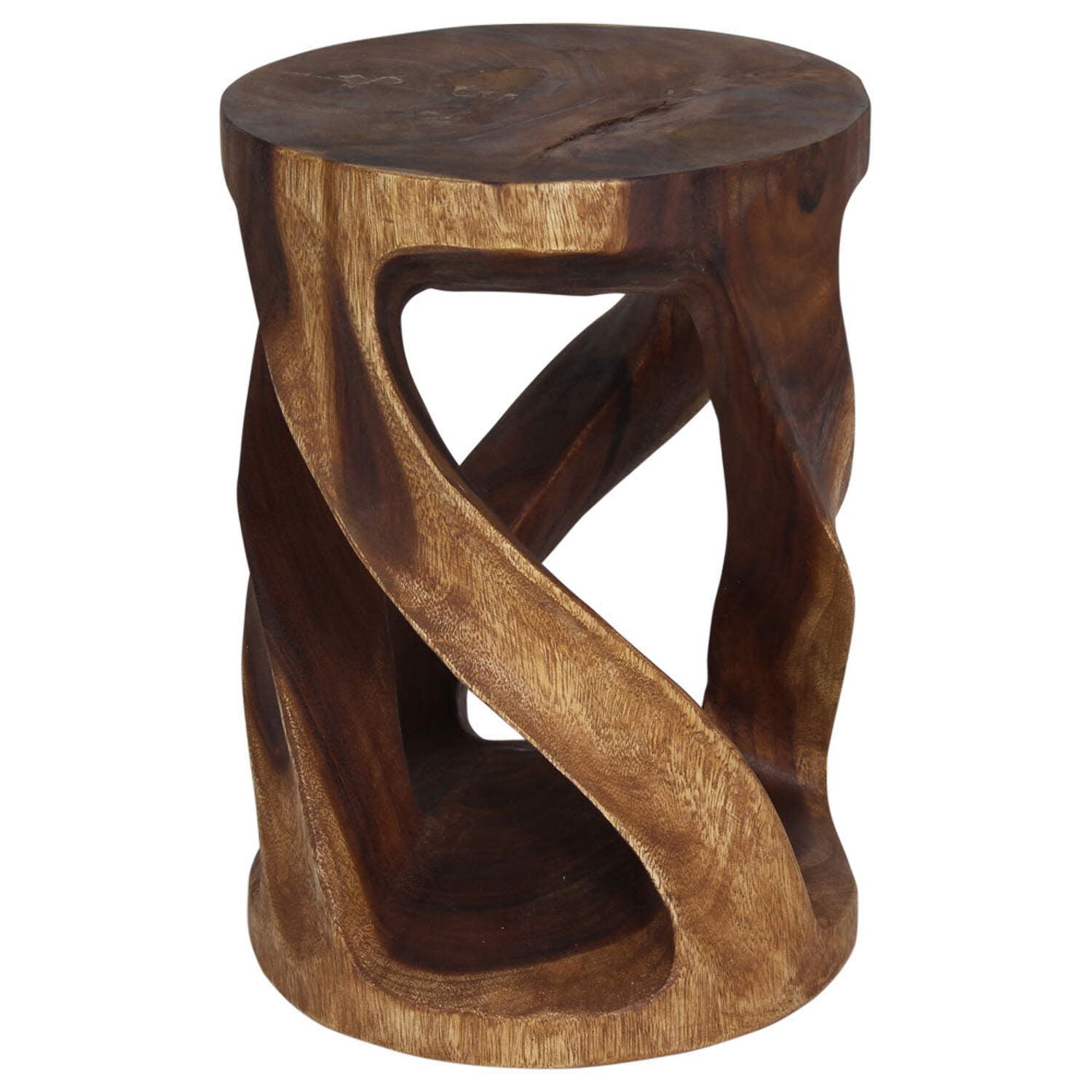Eco-Friendly Twisted Vine Wooden End Table 14" x 20" - Walnut Oil
