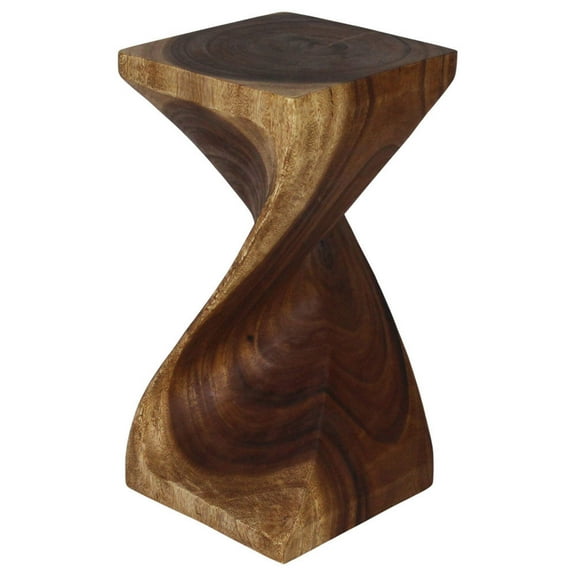 Haussmann Single Twist Stool Table 12 in SQ x 24 in H Walnut Oil