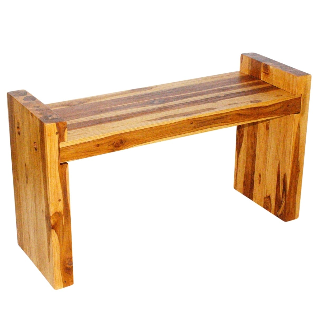 Haussmann® Teak Block Bench 36 x 12.5 x 20.5 inch High KD Oak Oil