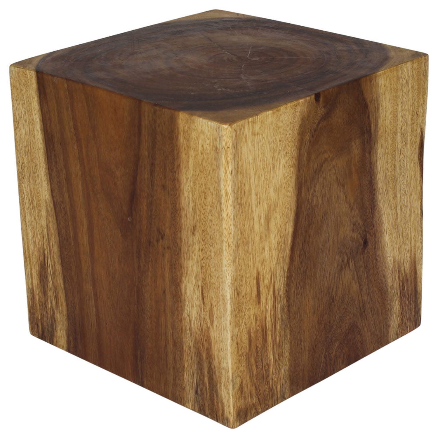 Artisan Crafted Eco-Friendly Oak Wood Cube Coffee Table