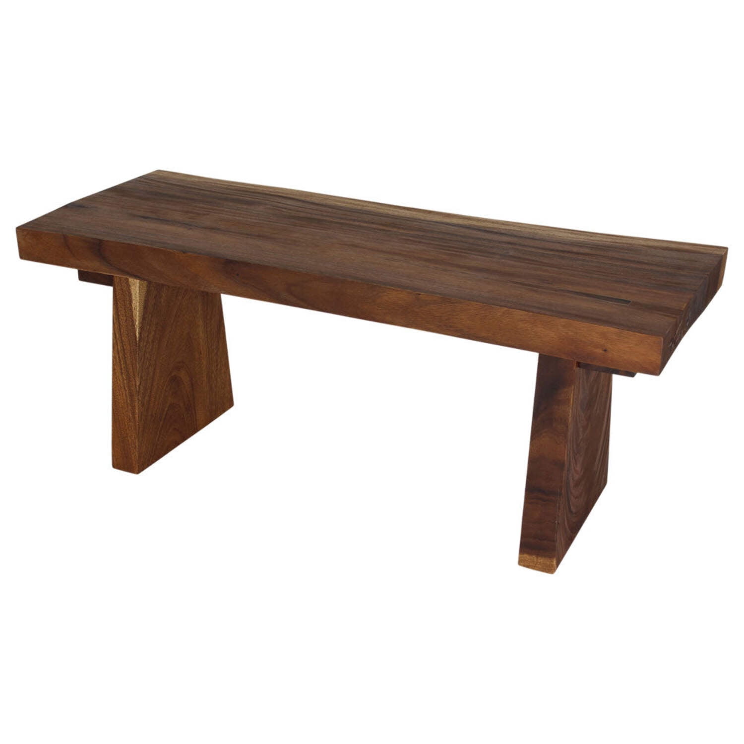 48" Natural Walnut Wood Backless Bench