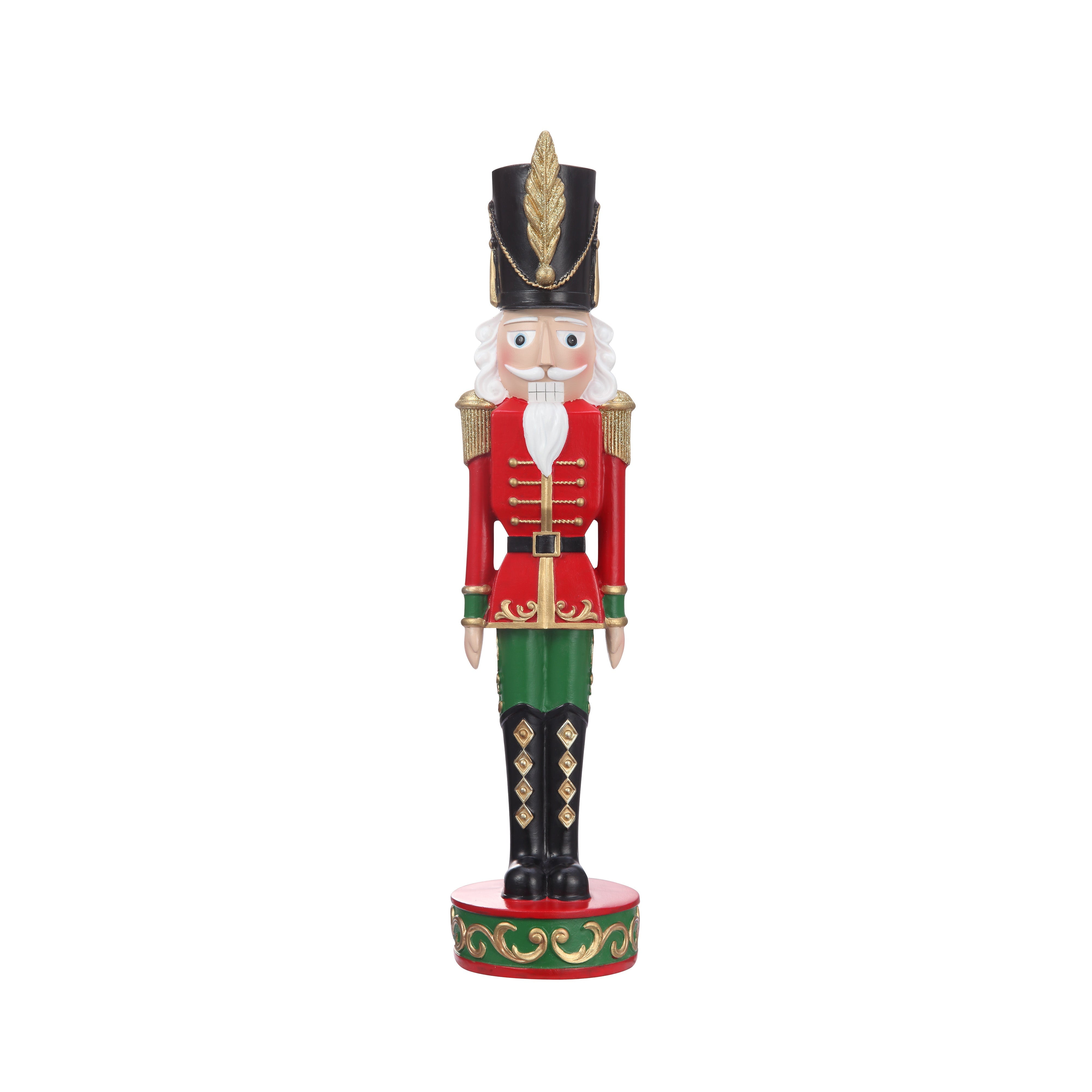 12.75" Classic Red and Green Resin Christmas Nutcracker