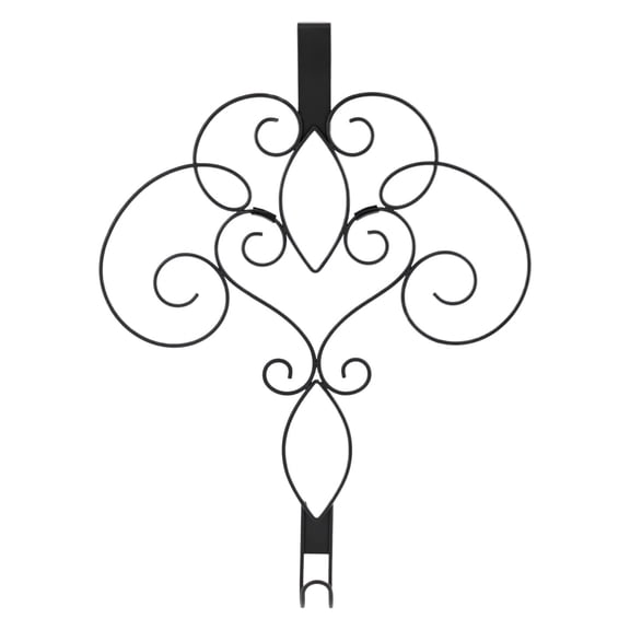 Haute Decor 18-Inch Scrollwork Wreath Hanger- Black