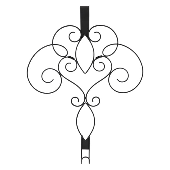 Haute Decor 18-Inch Scrollwork Wreath Hanger- Black Style: Full Scroll Design