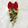 Haute Decor 20 inch Pre Lit Christmas Swag Garland W/ 15 Warm White