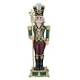 thumbnail image 1 of Haute Decor 35.4-INCH Tall Nutcracker with Fleur de Lis - Solid Resin Decorative Christmas Holiday Nutcracker - Green & Burgundy, 1 of 4