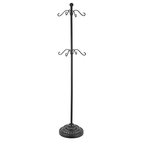 Haute Decor Adapt Adjustable Metal Christmas Stocking Tree Stand, Adjustable Configurations, Hang up to 8 Holiday Stockings (Black, 8 Hooks)
