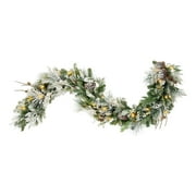 Haute Decor 6 Snowfall Creek Christmas Garland with LED Soft White Lights