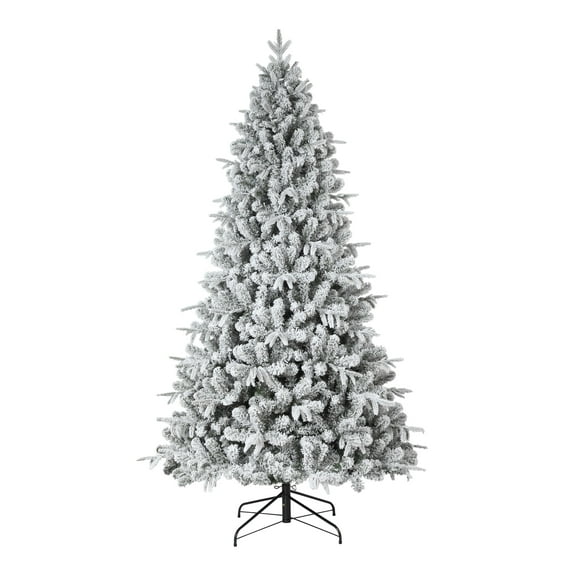 Haute Decor 7.5 Foot Flocked Churchill Fir Tree - Color Changing LED Lights