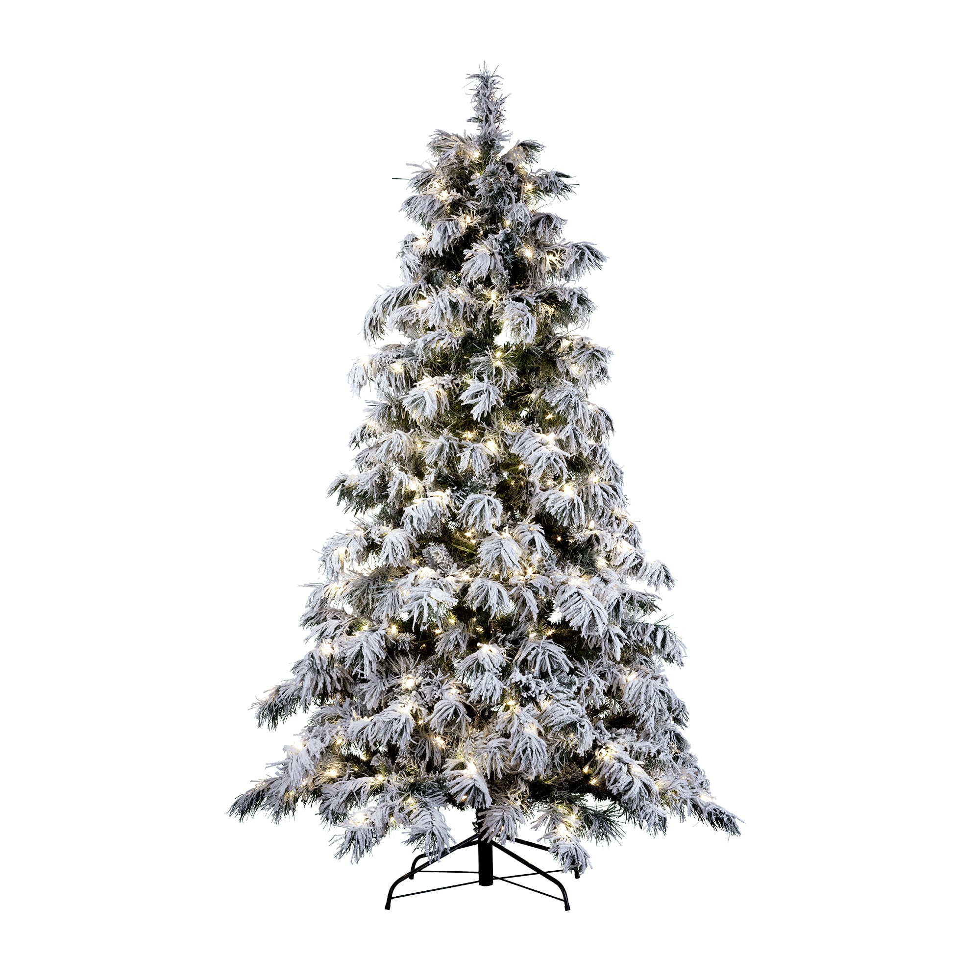 7.5 Ft Pre-Lit Snowy Spruce Artificial Christmas Tree with Warm White Lights