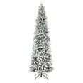thumbnail image 1 of Haute Decor 9 Ft. Tall Slim Lexington Pre-Lit Flocked Artificial Christmas Tree, 1 of 5