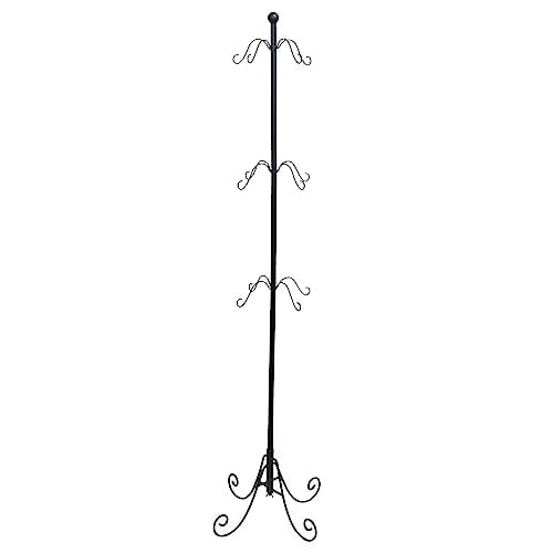 Haute Decor Adapt Adjustable Metal Christmas Stocking Tree Stand, Adjustable Configurations, Hang up to 12 Holiday Stockings (Black, 12 Hooks)