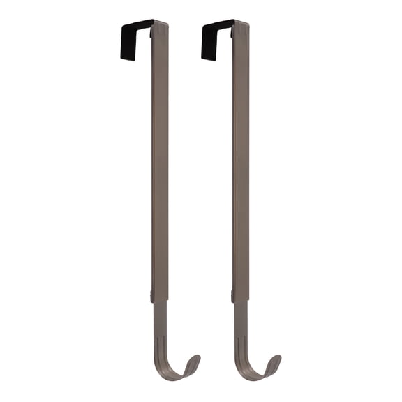 Haute Decor Adapt Adjustable Length Wreath Hanger - 2 Pack - Brushed Nickel