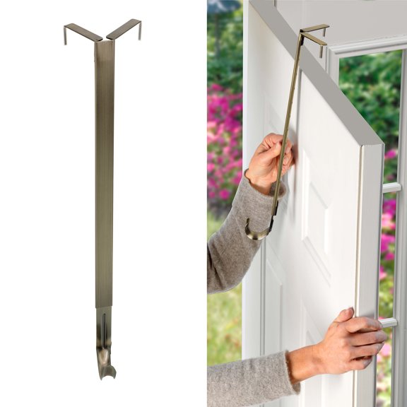 Haute Decor Adapt Adjustable Wreath Hanger, Top & Length Adjustable Version - Antique Brass