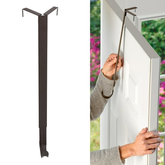 Haute Decor Adapt Adjustable Wreath Hanger, Top & Length Adjustable Version - Matte Brown