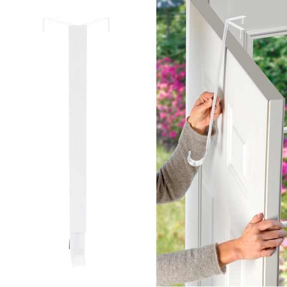 Haute Decor Adapt Adjustable Wreath Hanger, Top & Length Adjustable Version - Matte White