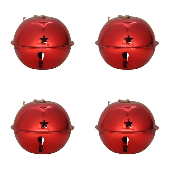 Haute Decor Adapt Nesting Jingle Bells 120 mm (4.7 inch)   Color: Red 4-Pack