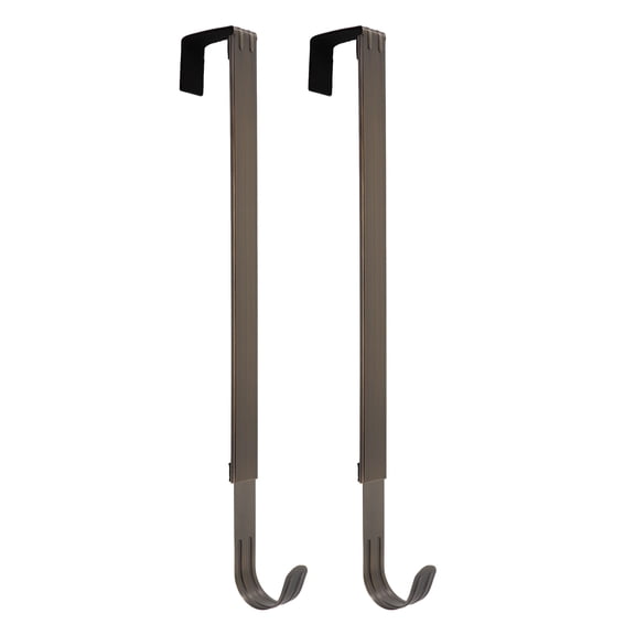 Haute Decor Adjustable Length Wreath Hanger, Antique Brass 2-PACK, 10 Pound Capacity