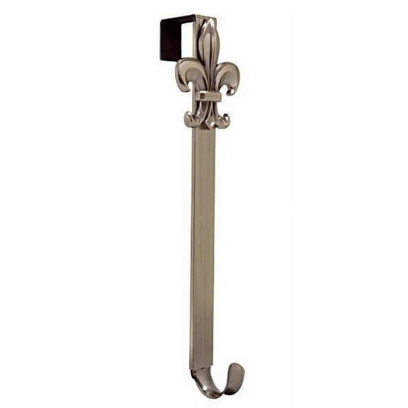 Haute Decor Adjustable Extended Wreath Hanger with Removable Fleur-de-lis Icon, Oil-Rubbed Bronze
