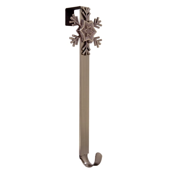 Haute Decor Adjustable Length Wreath Hanger with Removable Icon (Oil-Rubbed Bronze - Snowflake)