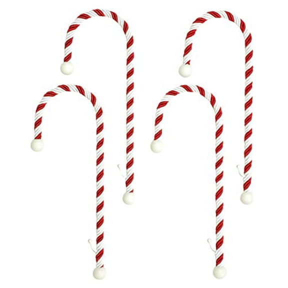 Haute Decor Candy Cane Stocking Holder (Classic Red & White, 4-Pack) - Lightweight Christmas Stocking Hanger, Holds up to 10 pounds