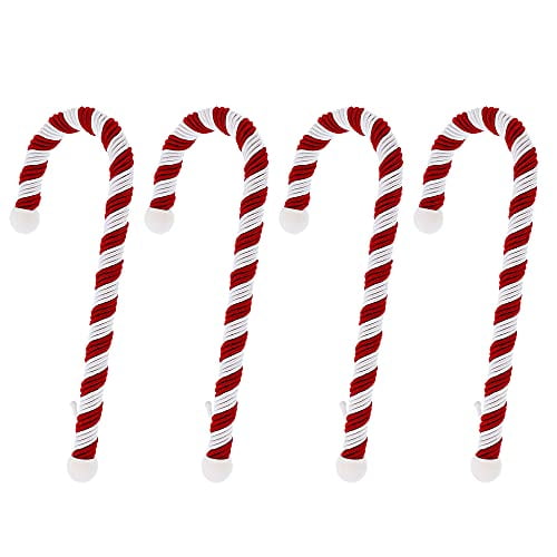 Haute Decor Candy Cane Stocking Holder (Large Classic 4-Pack) - Lightweight Christmas Stocking Hanger for Various Mantel Styles - Holds 10 Pounds