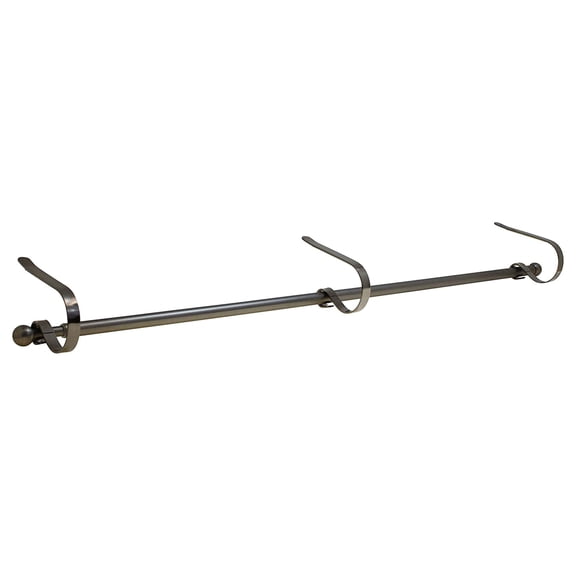 Haute Decor Expandable Holiday MantleClip Stocking Holder Rod, Pewter