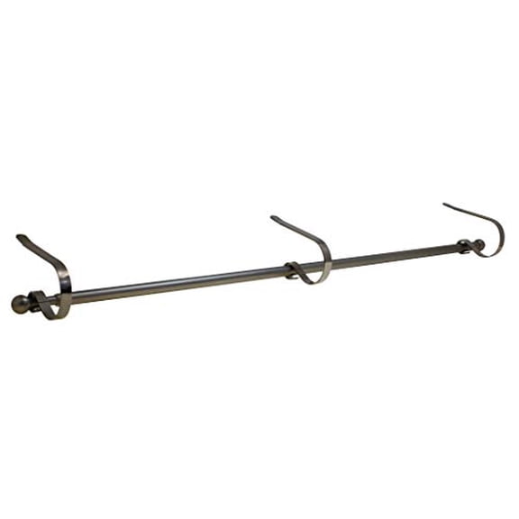 Haute Decor The Original MantleClip Stocking Holder Rod, for Large Families, Pewter - Hang Many Stockings, fits mantels up to 3 inches Thick
