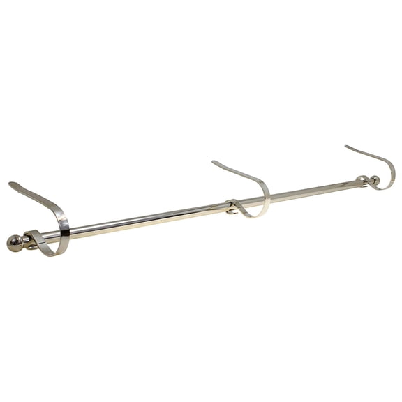 Haute Decor Expandable Holiday MantleClip Stocking Holder Rod, Silver