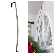 Haute Decor HighProfile  Wreath Hanger Over the Door Hook Holly-Embossed, Pewter