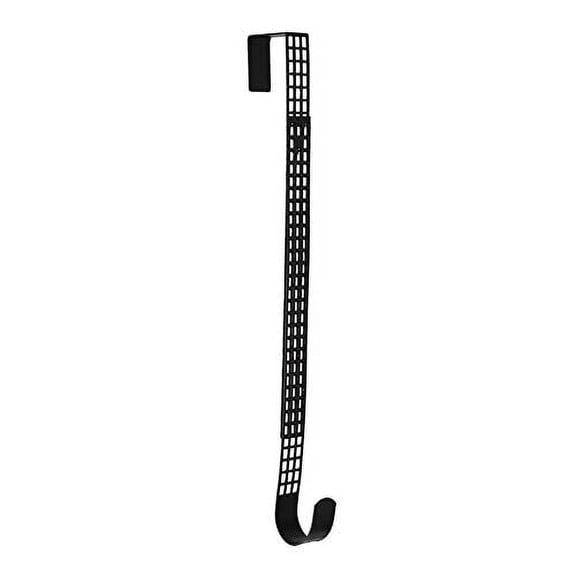 Haute Decor Hook & Lattice Metal Adjustable Length Over The Door Wreath Hanger, Matte Black (1 Pack) - Strong Unique Modern Design, Holds 20 Pounds