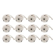 Haute Decor Jingle Bell Ornaments, Ivory 1.97-inch Diameter, 12-Pack - Real Jingle Bell Metal Christmas Tree Ornaments, Off-White