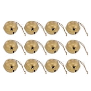 Haute Decor Jingle Bell Ornaments, 1.97-inch Diameter, 12-Pack - Burnished Gold Metal Bell Christmas Ornaments
