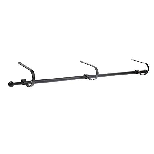 Haute Decor The Original MantleClip Stocking Holder Rod, Holds Many Stockings, for Large Families, Matte Black - Hang a Large Number of Stockings, fits mantels up to 3 inches Thick