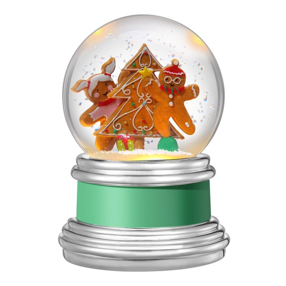 Haute Decor Snowburst Snow Globe - Gingerbread Children and Tree
