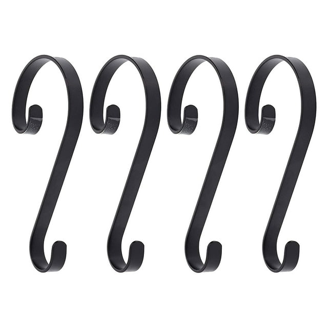 Haute Decor Stocking Scrolls® Holiday Stocking Hanger, Black (4 Pack)