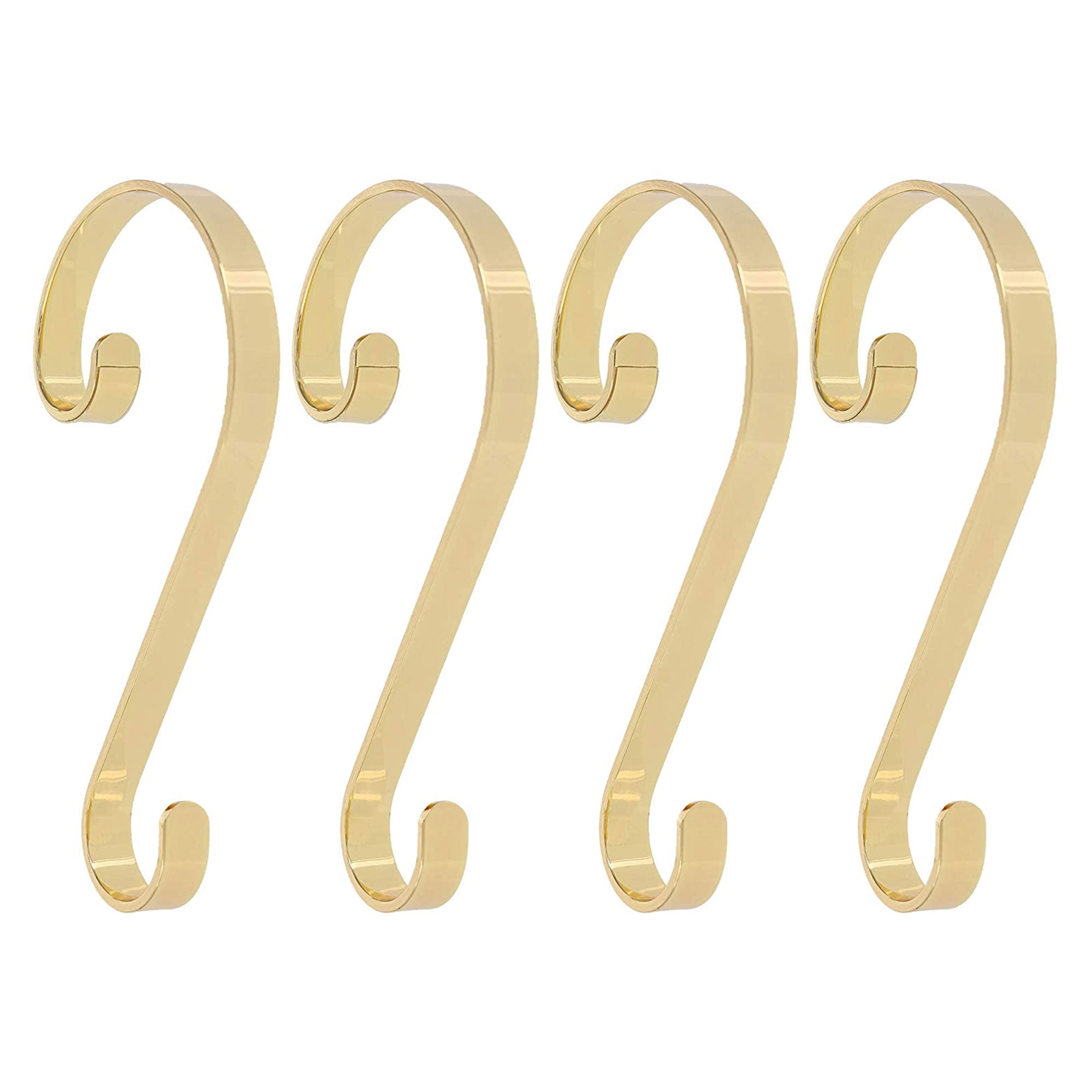 Gold Brass 4-Pack Swivel Stocking Holders