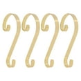 thumbnail image 1 of Haute Decor Stocking Scrolls Holiday Stocking Hanger, Gold/Brass (4 Pack), 1 of 4