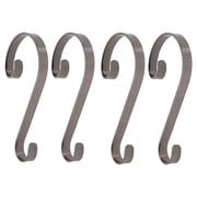 Haute Decor Stocking Scrolls Holiday Stocking Hanger, Nickel 4 Pack